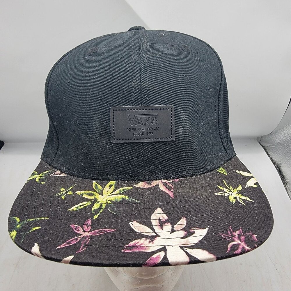 Vans All Over It Floral Black Adjustable Snapback Hat Cap Casual Outdoors Walk